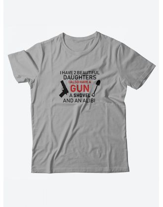 Футболка с принтом для настоящего мужчины/Мужская с прикольной надписью I have a gun