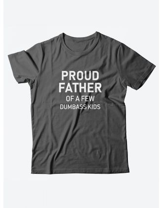 Прикольная мужская футболка с принтом для папы Proud father/Смешная хлопковая с надписями