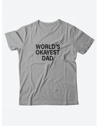 Мужская футболка с забавным принтом и смешной надписью World's okayest dad/Для папы