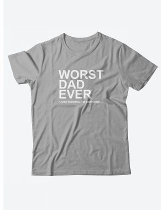 Мужская футболка с забавным принтом и смешной надписью Worst dad ever/Для папы