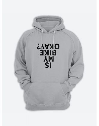 Стильное мужское худи с крутым принтом – My bike okey / Толстовка с капюшоном со смешной надписью