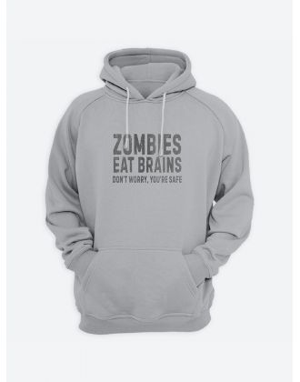 Стильное мужское худи с крутым принтом / Толстовка с капюшоном со смешной надписью  Zombies