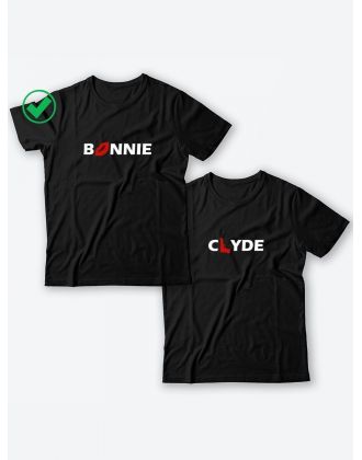 Красивые парные футболки с надписями/для влюбленных с принтом Bonnie&Clyde