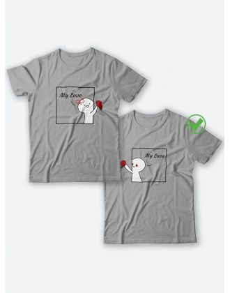 Футболки для двоих со смешными надписями с принтом My love/Парные для влюбленных