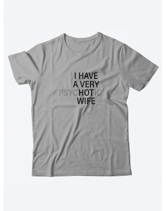 Стильная мужская футболка с надписью Psychotic wife / Подарок мужчине оригинальные футболки