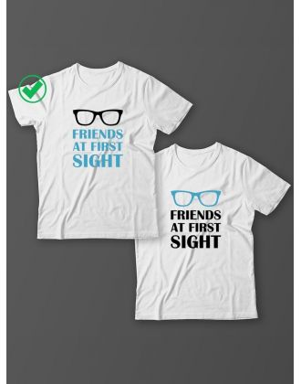 Парные футболки для друзей, коллег с надписью Friends/для двоих с принтом