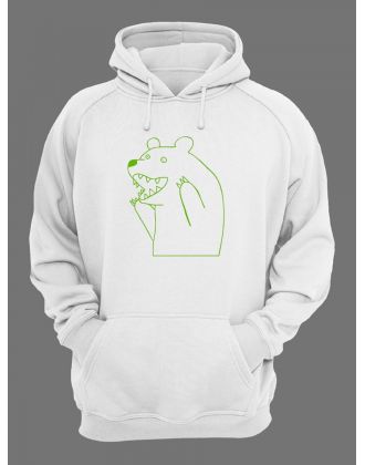 Худи оверсайз мужские с принтом Медведь/Кофта с капюшоном мужская с