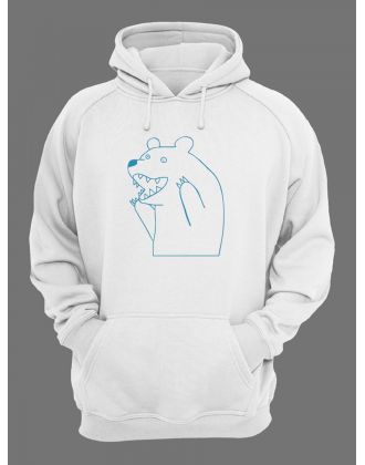 Худи оверсайз мужские с принтом Медведь/Кофта с капюшоном мужская с