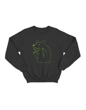 Мужской свитшот с оригинальным принтом Медведь/толстовка с надписью без капюшона