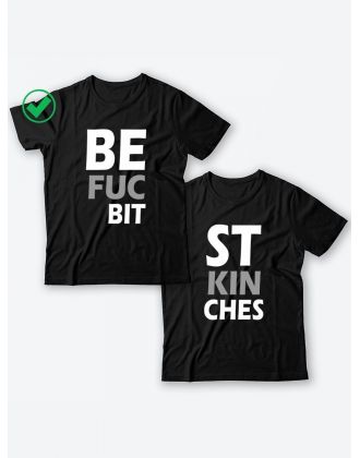 Парные футболки для подруг, сестер с надписью Best bitches/для двоих с принтом