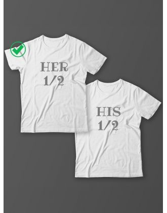Парные футболки для молодоженов и для двоих влюбленных, для мужа и жены Her&His