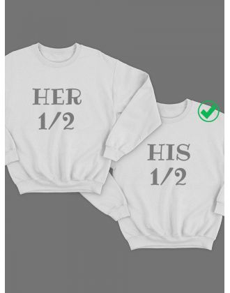 Парные свитшоты с надписью Her&His