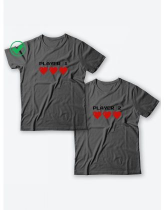 Футболки для двоих со смешными надписями Player1 & Player2/Парные для влюбленных