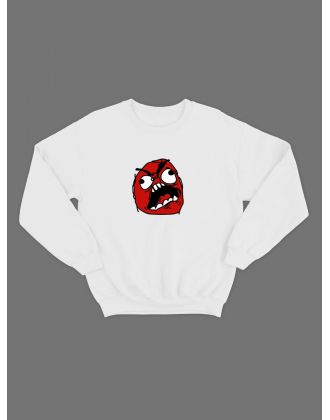 Женской свитшот с принтом "Мем" / Модная толстовка без капюшона с прикольной и смешной надписью