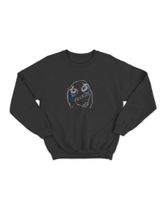 Женской свитшот с принтом "Мем" / Модная толстовка без капюшона с прикольной и смешной надписью