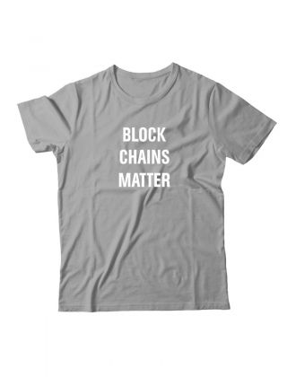 Футболка для мужчины с оригинальной надписью "Block Chains Matter"/Прикольная
