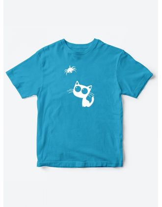 Детские футболки для мальчиков, и девочек "Котенок и паучок" / Качественная детская одежда