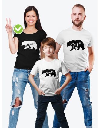 Семейные футболки с классным текстом Bear / Классная семейная одежда