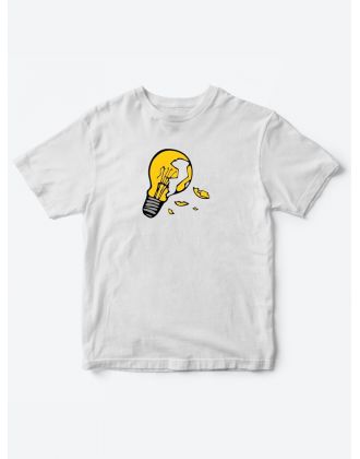 Детские футболки для мальчика и девочки с принтом Лампочка / Качественная детская одежда с надписью