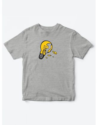 Детские футболки для мальчика и девочки с принтом Лампочка / Качественная детская одежда с надписью