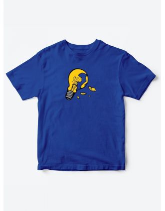 Детские футболки для мальчика и девочки с принтом Лампочка / Качественная детская одежда с надписью