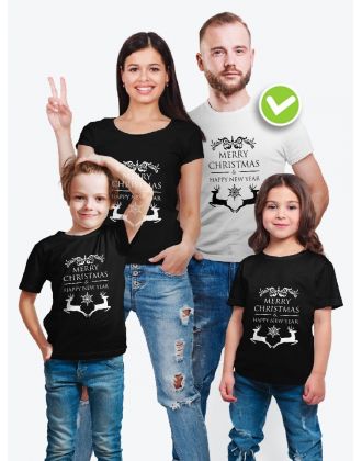 Футболки Family Look для всей семьи Merry Christmas & Happy New Year/Фэмили Лук