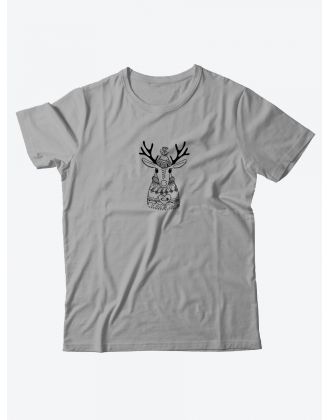 Прикольная футболка с принтом Олень в шапке | Мужская оригинальная и стильная футболка