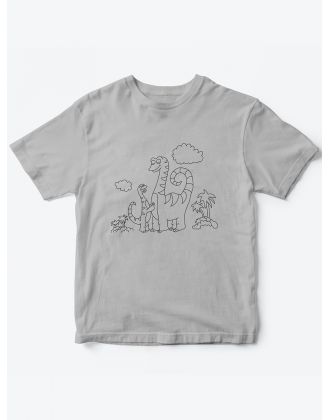 Детская футболка с рисунком Динозаврики | Футболка для детей с прикольным принтом