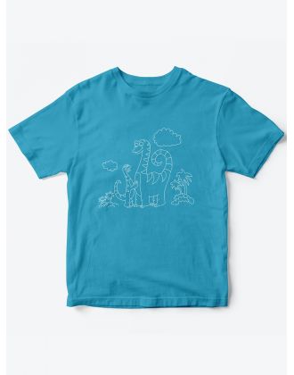 Детская футболка с рисунком Динозаврики | Футболка для детей с прикольным принтом