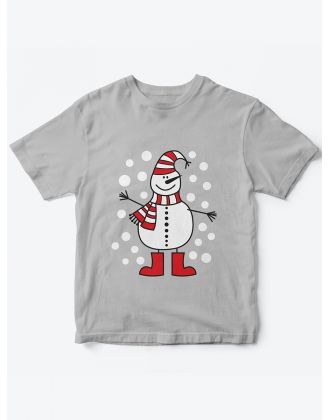 Детская футболка с рисунком Снеговик | Футболка для детей с прикольным принтом