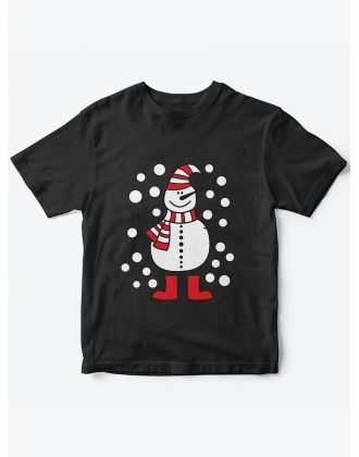 Детская футболка с рисунком Снеговик | Футболка для детей с прикольным принтом