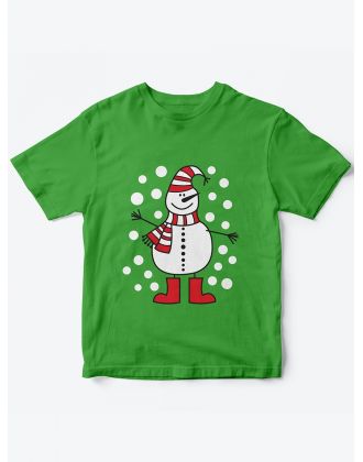 Детская футболка с рисунком Снеговик | Футболка для детей с прикольным принтом