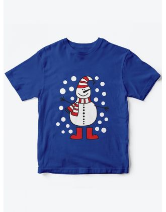 Детская футболка с рисунком Снеговик | Футболка для детей с прикольным принтом