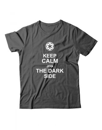 Прикольная футболка с принтом Keep calm join dark side | Мужская оригинальная и стильная футболка