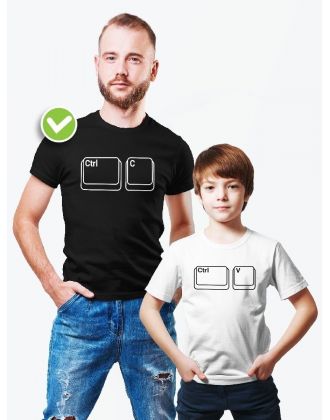 Футболки Family Look для всей семьи в одном стиле с принтом CtrlC & CtrlV