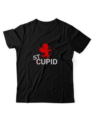 Футболка ко дню влюбленных с принтом St upid | Футболка на 14 февраля