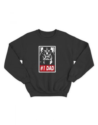 Прикольный свитшот с принтом Dad #1 | Смешной и оригинальный свитшот
