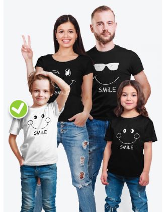 Футболки Фэмили Лук с рисунком Smiley family | Футболки для всей семьи