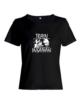 Женская футболка для тренировок спорта и на каждый день с рисунком Train insaiyan