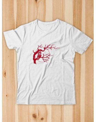 Футболка мужская с принтом Дерево и сова | Модная и стильная футболка