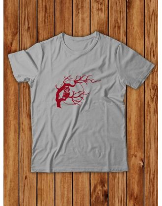 Футболка мужская с принтом Дерево и сова | Модная и стильная футболка