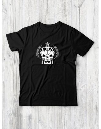 Футболка мужская с черепом базовая оверсайз с рисунком с надписью с принтом черепа