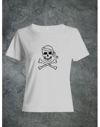 Футболка женская с черепом базовая оверсайз с рисунком с надписью с принтом черепа