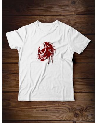 Футболка мужская с черепом базовая оверсайз с рисунком с надписью с принтом черепа