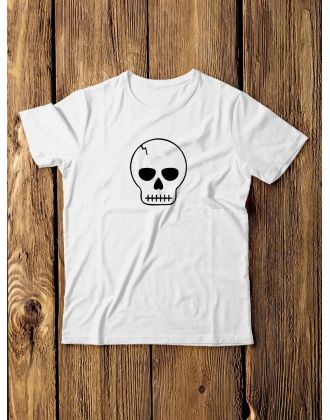 Футболка мужская с черепом базовая оверсайз с рисунком с надписью с принтом черепа