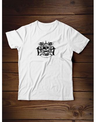 Футболка мужская с черепом базовая оверсайз с рисунком с надписью с принтом черепа