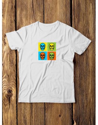 Футболка мужская с черепом базовая оверсайз с рисунком с надписью с принтом черепа