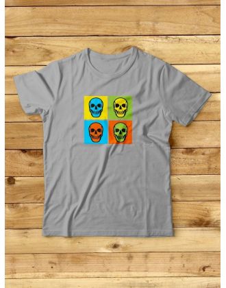 Футболка мужская с черепом базовая оверсайз с рисунком с надписью с принтом черепа