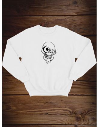 Свитшот мужской с черепом базовый оверсайз с рисунком толстовка с принтом