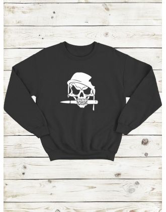 Свитшот мужской с черепом базовый оверсайз с рисунком толстовка с принтом